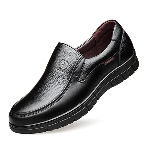 HASMI Herrenschuhe Business Casual Herren Lederschuhe Echtes Leder Weiche Sohle Weiches Leder (Color : Noir, Size : 40 EU) von HASMI
