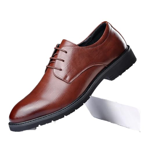 HASMI Herrenschuhe Herbst Herren Lederschuhe Arbeitsplatz Formale Lederschuhe Mode Hochzeitsschuhe Business Lederschuhe (Color : Brown, Size : 38 EU) von HASMI