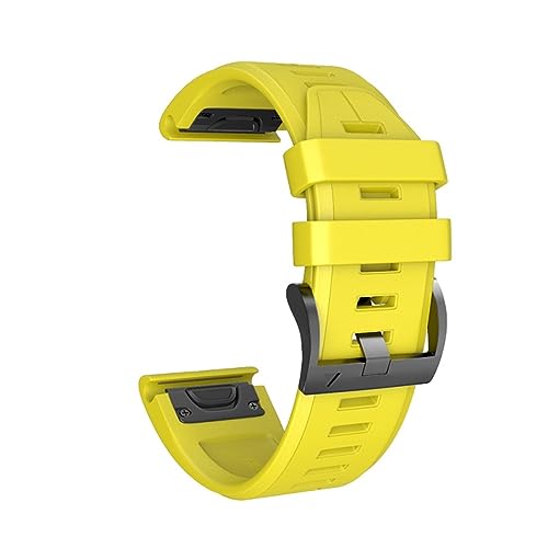HASMI Kompatibel for 26 mm 22 mm Uhrenarmband, kompatibel for Fenix ​​6X 5X 3HR, Silikonarmband for Schnellverschluss-Armband, kompatibel for Fenix ​​6 5 5X Plus/945/935 (Color : Yellow, Size : 26mm von HASMI