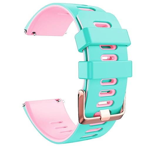 HASMI Kompatibel for Fitbit Versa-Silikonarmband, 23 mm, kompatibel, kompatibel for Versa 2/Versa Lite Edition-Armband, kompatibel for Versa Special Edition-Armband (Color : Mint Pink, Size : 23MM_L von HASMI