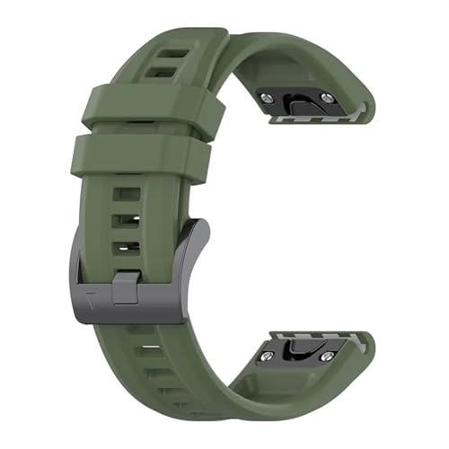 HASMI Kompatibel for Garmin Fenix ​​7S 7 7X 5S 6S 5 6 Silikonuhr Armband SmartWatch Armband Armband Forerunner 935 945 Quatix 3 (Color : Amry green, Size : 22mm) von HASMI