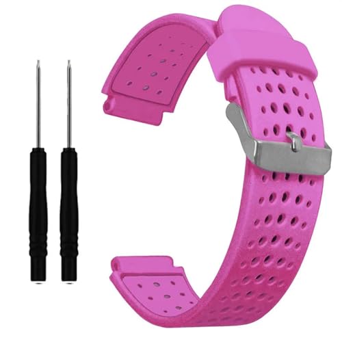 HASMI Kompatibel for Garmin Forerunner 220 230 235 620 630 735XT Approach S20 S5 S6 Armband Silikon Smartwatch Armband Band und Werkzeuge (Color : Pink, Size : For Forerunner 235) von HASMI