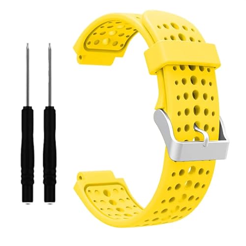 HASMI Kompatibel for Garmin Forerunner 220 230 235 620 630 735XT Approach S20 S5 S6 Armband Silikon Smartwatch Armband Band und Werkzeuge (Color : Yellow, Size : Approach S5 S6) von HASMI