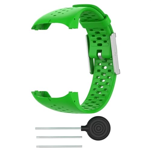 HASMI Kompatibel for Polar M400 M430 GPS Running M 400 300 Weiches Silikon Atmungsaktives Armband Smart Watch Armband Armband Ersatz (Color : Green, Size : For Polar M430) von HASMI