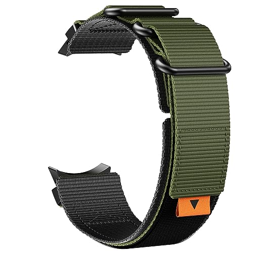 HASMI Kompatibel for Samsung Galaxy Watch 5 40 mm 44 mm Nylonarmband, kompatibel for Galaxy Watch 5 Pro 45 mm Band, kompatibel for Galaxy Watch 4 Classic 46 mm 42 mm Armband (Color : Black Army Green von HASMI