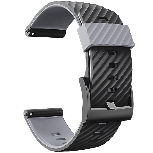 HASMI Kompatibel for Suunto 7/Suunto 9 Armband, kompatibel for Suunto 9 Baro/9 Spartan/9 GPS, weiches Silikon-Sportarmband-Ersatzband (Color : Black Grey, Size : Medium) von HASMI