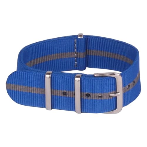 HASMI Kompatible 20-mm-Uhrenarmbänder for Herren und Damen, mehrfarbig, blau, grau, fasergewebtes Nylon-Uhrenarmbänder, Armbanduhrenbänder, Schnalle, 20-mm-Uhrengürtel von HASMI