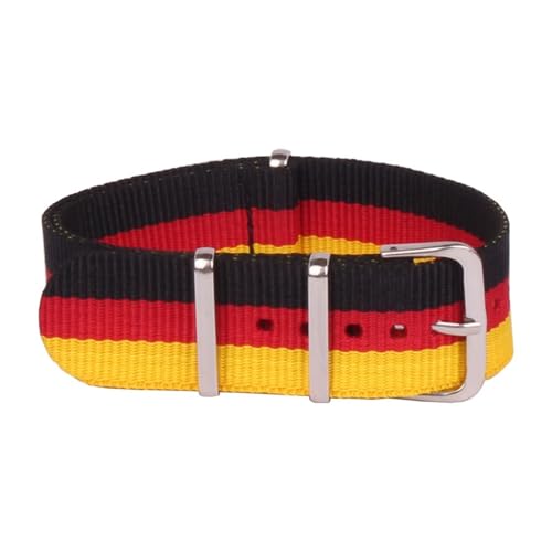 HASMI Kompatible Glasfaser-Uhrenarmbänder, 14 mm Nylon-Uhrenarmbänder (Color : Black Red Yellow, Size : 14mm) von HASMI