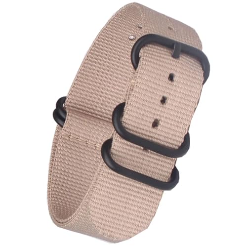 HASMI Kompatible schwarze Schnalle 18 mm 20 mm 22 mm 24 mm Uhrenarmbänder Herren Damen Uhrenarmband Armbanduhr Band Ringschnalle (Color : Beige, Size : 22mm) von HASMI