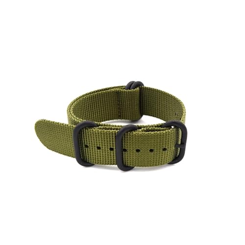 HASMI Kompatibles 20 mm, 22 mm, 24 mm Nylon-Uhrenarmband, Zulu-Armband, Uhrenarmband, Ringschnalle, 280 mm (Color : Black buckle2, Size : 19mm) von HASMI