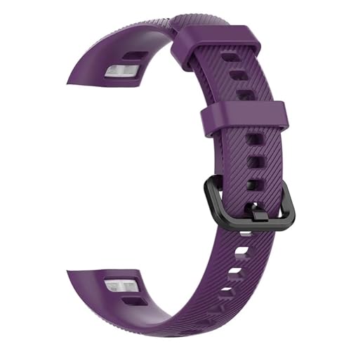 HASMI Kompatibles Honor Band 4 5 weiches Silikon-Ersatzuhrenarmband Smartwatch-Armband-Armband Band4 Band5 (Color : Purple, Size : Honor Band 4) von HASMI