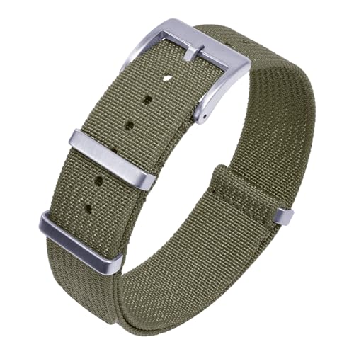 HASMI Neues geripptes Armband 20 mm 22 mm Nylon-Uhrenarmbänder Geflecht aus ballistischem Stoff Armbandzubehör kompatibel for Militäruhrenarmband (Color : Green, Size : 20mm) von HASMI