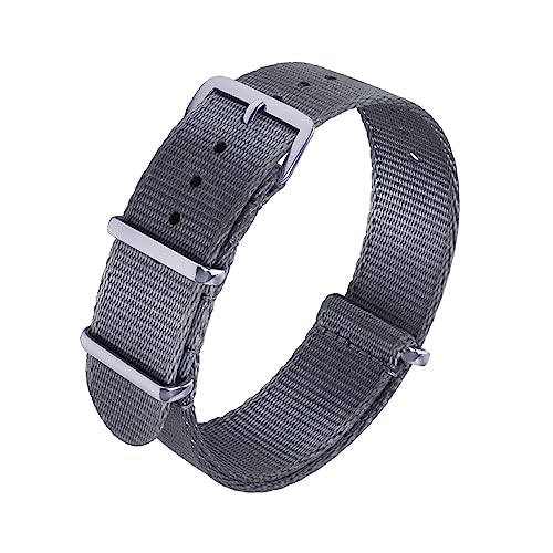 HASMI Nylon-Sicherheitsgurtbänder, 20 mm, 22 mm, universeller Typ Sport, kompatibel for neuen Oula-Nylon-Uhrenarmbändern (Color : Dark Grey, Size : 22mm) von HASMI