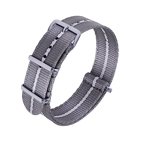 HASMI Nylon-Sicherheitsgurtbänder, 20 mm, 22 mm, universeller Typ Sport, kompatibel for neuen Oula-Nylon-Uhrenarmbändern (Color : Dark Grey-Grey, Size : 20mm) von HASMI