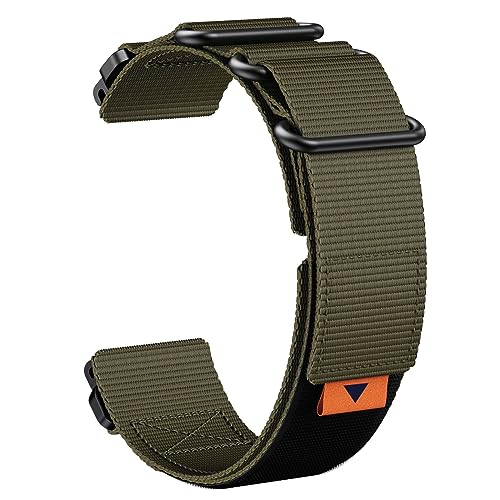 HASMI Nylonband 22 mm kompatibel for Garmin Fenix ​​5 5plus 6 7 26 mm Armband kompatibel for Fenix ​​6X 6X Pro 7X Armband kompatibel for Tactix Delta Armband (Color : Army Green Black, Size : 22mm) von HASMI