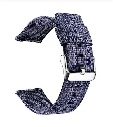 HASMI Schnellverschluss-Uhrenarmband aus dickem Nylon, 20 mm, 22 mm, kompatibel for Samsung Galaxy Watch 4 42 46 Active Watch Gear S3 Sport S2 Uhrenarmband (Color : Blue, Size : Galaxy Watch3 41mm) von HASMI