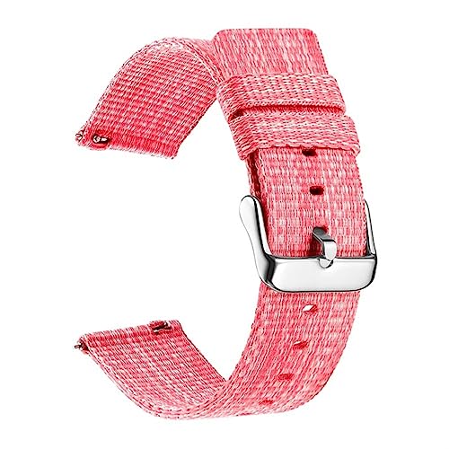 HASMI Schnellverschluss-Uhrenarmband aus dickem Nylon, 20 mm, 22 mm, kompatibel for Samsung Galaxy Watch 4 42 46 Active Watch Gear S3 Sport S2 Uhrenarmband (Color : Pink, Size : Galaxy watch4 44mm) von HASMI