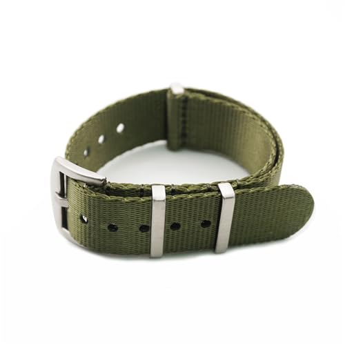 HASMI Sicherheitsgurt-Uhrenarmband, 20 mm, 22 mm, hochwertiges Nylon-Uhrenarmband, kompatibel for Militär-Uhrenarmband-Zubehör (Color : Green, Size : 22mm) von HASMI