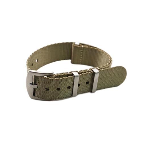 HASMI Sicherheitsgurt-Uhrenarmband, 20 mm, 22 mm, hochwertiges Nylon-Uhrenarmband, kompatibel for Militär-Uhrenarmband-Zubehör (Color : Khaki, Size : 20mm) von HASMI