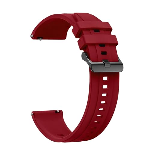 HASMI Silikonarmband, Kompatibel for Huawei GT4 46 Mm, 41 Mm, Offizielles Silikonarmband, Kompatibel for Huawei GT4 46 Mm/GT3, 46 Mm, 22 Mm, 18 Mm (Color : Red, Size : 18mm universal) von HASMI