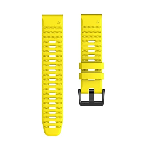 HASMI Silikonarmband, kompatibel for Fenix ​​6/6 Pro. Weiche Silikonbänder. 22-mm-Armband, kompatibel for Fenix ​​6/Fenix ​​5 Smartwatches (Color : Yellow, Size : 22mm) von HASMI