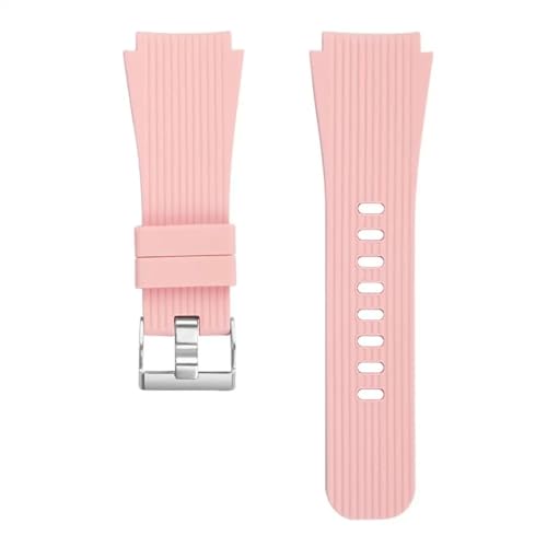 HASMI Silikonarmband kompatibel for Samsung Galaxy Watch 3 45 mm Smartwatch Offizielles Uhrenarmband-Zubehör kompatibel for Galaxy Watch 46 mm Gear S3 22 mm (Color : Pink, Size : Watch 3 45mm) von HASMI