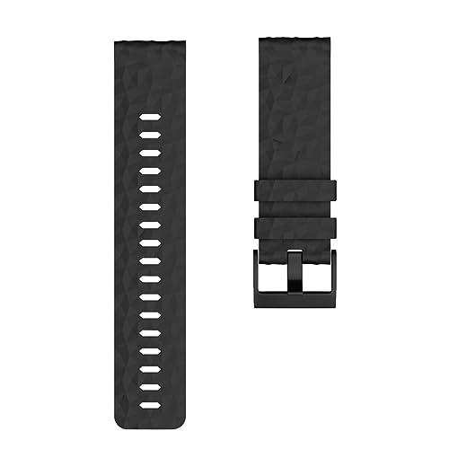 HASMI Sport-Silikon-Ersatz-Uhrenarmband, kompatibel for Suunto 9/9 Brao, Kupfer, 24 mm, Smartwatch-Armbänder, Armbänder, Uhren-Zubehör (Color : Noir) von HASMI