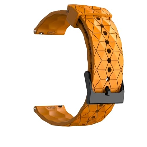 HASMI Sportliches und stilvolles Uhrenarmband for Fußball-Textur, 22 mm, kompatibel for Galaxy Watch 3 45 mm, atmungsaktiv, langlebige Leistung (Color : Yellow, Size : 22mm universal) von HASMI