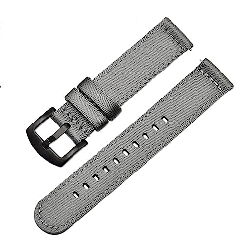 HASMI Strapazierfähiges Nylonarmband, 18 mm, 20 mm, 22 mm, 24 mm, kompatibel for Samsung Galaxy Watch Active 2 40 mm 44 mm 42 mm 46 mm Gear S2 S3 Amazfit Huawei (Color : Grey B, Size : 20mm) von HASMI