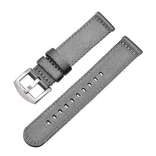 HASMI Strapazierfähiges Nylonarmband, 18 mm, 20 mm, 22 mm, 24 mm, kompatibel for Samsung Galaxy Watch Active 2 40 mm 44 mm 42 mm 46 mm Gear S2 S3 Amazfit Huawei (Color : Grey S, Size : 20mm) von HASMI