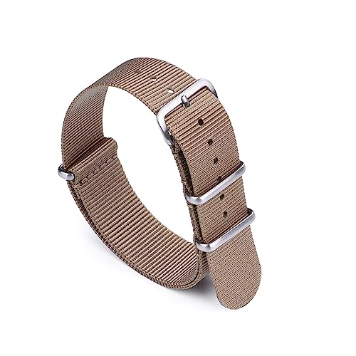 HASMI Uhr Nylonband 20mm 22mm Kompatibel for Militär Casual Armband Army Sport Uhrenarmband Ersetzen (Color : Khaki, Size : 20mm) von HASMI