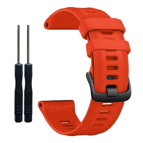 HASMI Uhrenarmbänder kompatibel for Garmin Forerunner 955 22 mm Uhr Silikonarmband Armbänder kompatibel for Forerunner 945 935 745 Fenix ​​5 6 Armband (Color : Red, Size : Forerunner 745) von HASMI