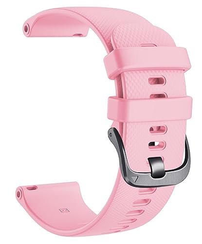 HASMI Uhrenarmband Kompatibel For Vivoactive 4 45 Mm Sportarmband 22 Mm Silikon-Ersatzarmband Kompatibel For Gear S3/Huawei GT 46 Mm (Color : Pink, Size : 22mm S) von HASMI