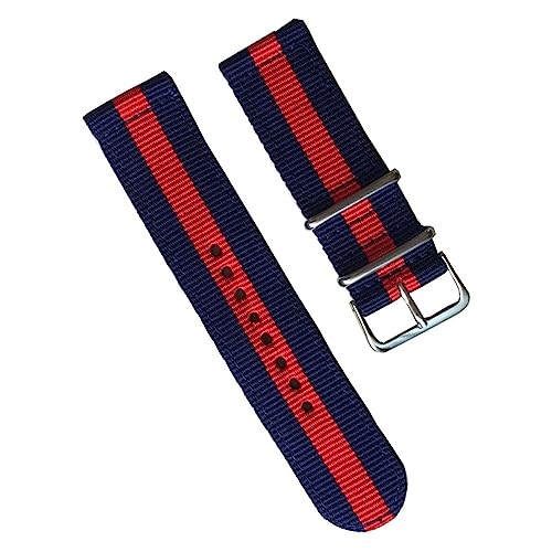 HASMI Universal Strap 18mm 20mm 22mm 24mm Nylon Uhr Band Elastische Stoff Armband Sport Handgelenk Band Ersatz männer Frauen Zubehör (Color : Blue red, Size : 20mm) von HASMI