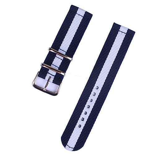 HASMI Universal Strap 18mm 20mm 22mm 24mm Nylon Uhr Band Elastische Stoff Armband Sport Handgelenk Band Ersatz männer Frauen Zubehör (Color : Blue white, Size : 20mm) von HASMI