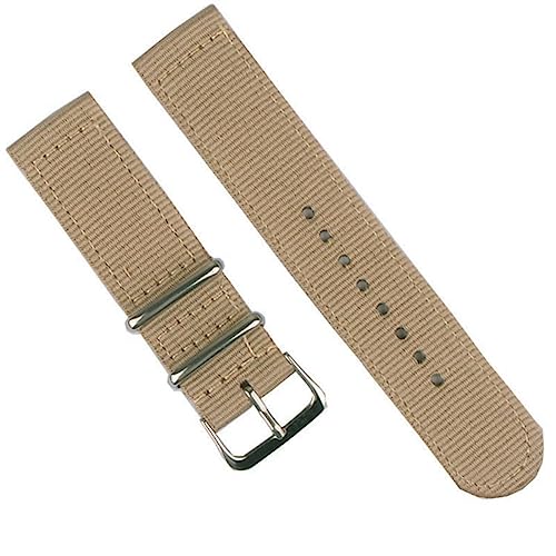 HASMI Universal Strap 18mm 20mm 22mm 24mm Nylon Uhr Band Elastische Stoff Armband Sport Handgelenk Band Ersatz männer Frauen Zubehör (Color : Khaki, Size : Medium) von HASMI