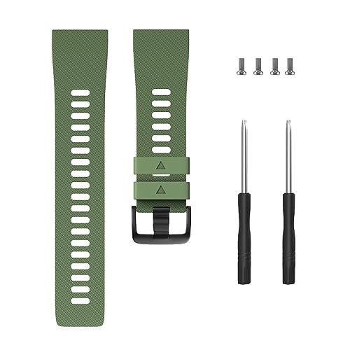 HASMI Weiches Silikonarmband, kompatibel for dem Forerunner 35-Band. Outdoor-Sport-Silikonarmband, kompatibel for dem Forerunner 35 Smart-Uhrenarmband (Color : Army green) von HASMI