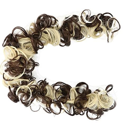 Haarteil 21 Zoll langes, unordentliches Dutt-Haarteil, synthetisches, zerzaustes, flauschiges Haar-Dutt, umwickelbare Haargummis, DIY, lockiges Chignon-Haarteil, Haarband for Frauen Dutt (Color : Q13 von HASMI