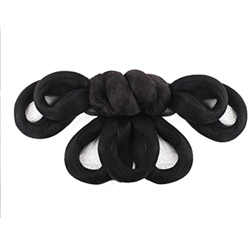 Haarteil Chinesisches altes traditionelles schwarzes Haar Zöpfe Chignon synthetisches Hanfu altes Kostüm Cosplay Haarknoten Prinzessin Haarknoten Cosplay Perücke for Frauen Dutt (Color : 004) von HASMI