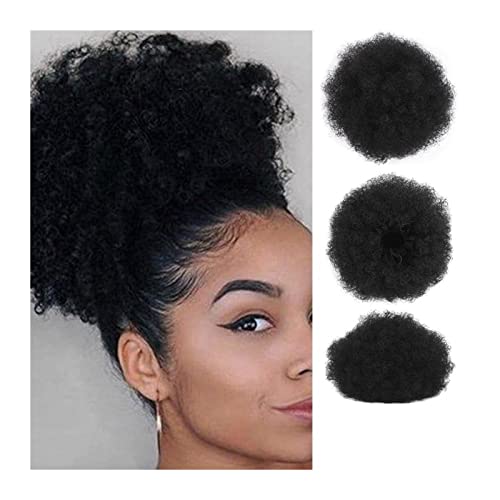 Haarteil Haarteile Hochsteckfrisur for schwarze Frauen und Mädchen, Afro-Puff-Pferdeschwanzverlängerung mit Kordelzug, verworrenes lockiges Dutt-Haar, Chignon-Synthetik-Kurzverlängerung, Pferdeschwanz von HASMI