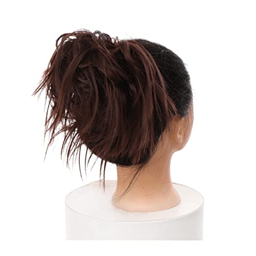 Haarteil Messy Bun Haarteil Haarverlängerung mit elastischem Band Tousled Updo Wavy Bun Extensions Synthetische Haarverlängerungen Chignons Haarteil for Frauen Dutt (Color : 0015) von HASMI