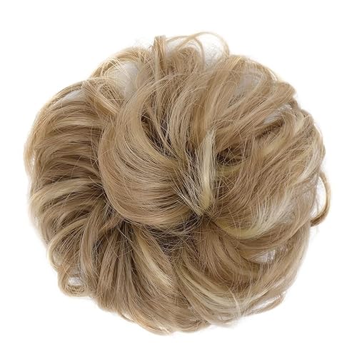 Haarteil Messy Bun Hair Pieces Extensions, Curly Wave Synthetic Chignon Hairpiece mit Gummiband, Donut Hair Bun Scrunchie for Frauen Mädchen Dutt (Color : 14H613) von HASMI