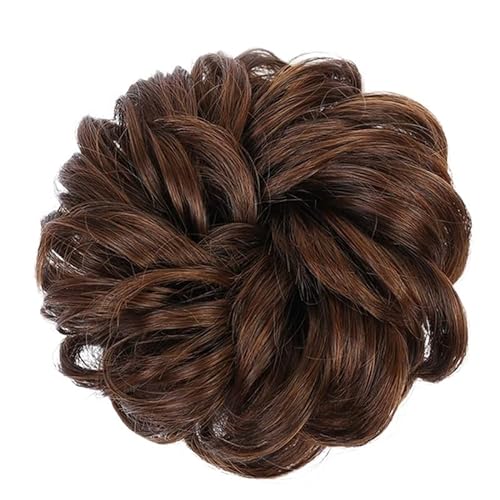 Haarteil Messy Bun Hair Pieces Extensions, Curly Wave Synthetic Chignon Hairpiece mit Gummiband, Donut Hair Bun Scrunchie for Frauen Mädchen Dutt (Color : 2311) von HASMI