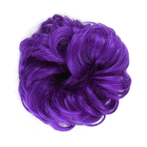 Haarteil Mit Gummiband (1/2 Stück) Dutt-Pferdeschwanz-Haarverlängerungen for Frauen, Mädchen, Kinder, synthetische lockige Donut-Chignon-Haarteile, elastisches Haarband, Hochsteckfrisur, Chignon, flau von HASMI