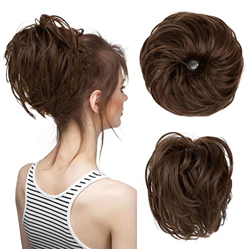 Haarteil Synthetisches, elastisches, unordentliches Brötchen, Kunsthaar, Chignon, lockig, Scrunchie, Hochsteckfrisur, Donut-Haarteile, Bänder, Bündel, Schwanz, blondes Haar for Frauen Dutt (Size : Ta von HASMI