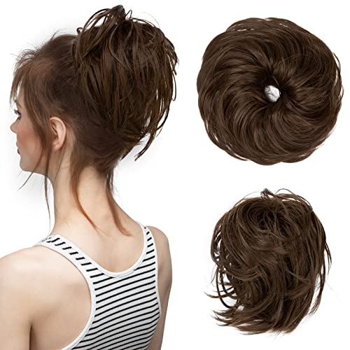 Haarteil Synthetisches, elastisches, unordentliches Brötchen, Kunsthaar, Chignon, lockig, Scrunchie, Hochsteckfrisur, Donut-Haarteile, Bänder, Bündel, Schwanz, blondes Haar for Frauen Dutt (Size : Ta von HASMI