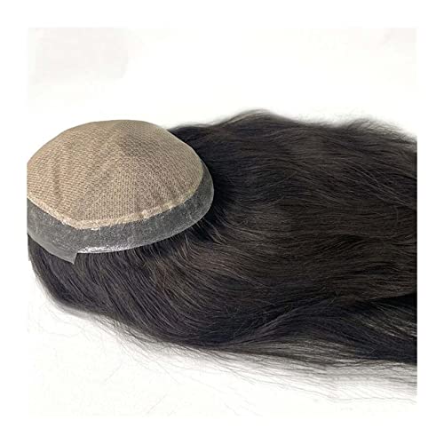 Herren Haarteil Männer Toupee Seidenbasis Langhaarperücken for Männer 14-18" Remy Echthaar Herrenperücken Atmungsaktive Ersatzeinheiten for männliche Haarprothesen Toupet für Männer (Color : 16 inche von HASMI