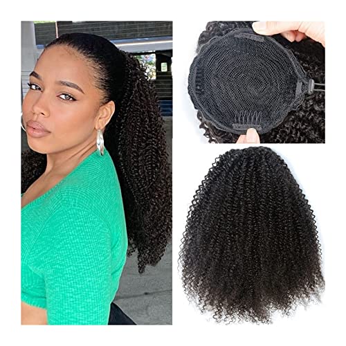 Pferdeschwanz Haarteil Brasilianische Echthaarverlängerungen 12-26 Zoll Afro Kinky Curly Drawstring Pferdeschwanz for schwarze Frauen Remy Natural Hair Clip In Curly Pferdeschwanz-Haarteile Pferdeschw von HASMI