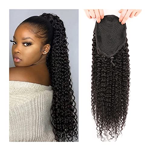 Pferdeschwanz Haarteil Kinky Curly Kordelzug Pferdeschwanz Remy Echthaar 12-26 Zoll lang Brasilianischer Cury Pferdeschwanz Clip In Extensions 100g/150g for Frauen Pferdeschwanzverlängerung (Color : von HASMI