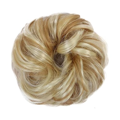 kunsthaar zum einflechten (1/2 Stück) Dutt-Pferdeschwanz-Haarverlängerungen for Frauen, Mädchen, Kinder, synthetische lockige Donut-Chignon-Haarteile, elastisches Haarband, Hochsteckfrisur, Chignon, f von HASMI